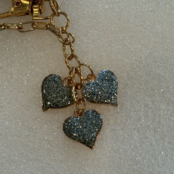 Blush Pink Tassel Keychain w/Glitter Hearts & Sprinkle Globe Charm -New -Unique - Picture 8 of 8